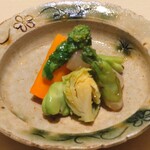 銀座 結絆 - 春野菜の揚げ浸し