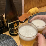 大衆割烹 善甚 - サッポロ黒ラベルで乾杯〜！