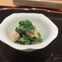 鳥匠 いし井 - 砂肝縁側と葉山葵の醤油漬け