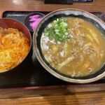 不二屋 - かすカレーうどん、ミニ親子丼