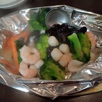安宴 - 三種海鮮のXO醤の鉄板焼き