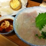 居酒屋 耕ちゃん - フグ刺し！キモポン酢つけて食べる。絶品！！