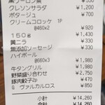 鉄板バル チェローナ - 各種お値段