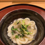 日本料理 太月 - ランチフルコース１７３２５円。沢煮うどん。沢煮の具合が良く、鯛のお出汁とマッチしています(^｡^)