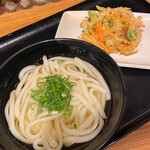 本場さぬきうどん 親父の製麺所 - かけうどん 並＋野菜かき揚