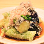 野菜巻き串屋 うずまき - 磯部トッポギと茄子の揚げ出し