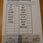 Sushi Hana - オーダー票