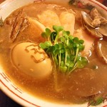 フスマにかけろ 中崎壱丁 中崎商店會1-6-18号ラーメン - 貝汁柚香らーめん肉そばVer.2＋味付け柚子醤油玉子(2013/2)