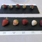 くらしき桃子 - 2022年冬のストロベリープレミアムアフタヌーンティーのいちごの食べ比べプレート。熊本県産恋みのりと、佐賀県産のいちごさんは初めて頂きました。