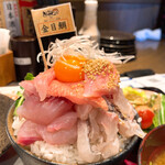 Nihon Ichi Shimoda No Kimme Dai Semmon Ten Kimme Maru - ①金目鯛と地魚のこだわり卵ユッケ丼2475円