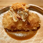木鶏 - 蟹クリームコロッケ ラングスティーヌのアメリケーヌソース