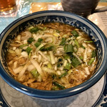 めんや宮田 - 梅つけ麺のスープ