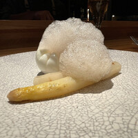 イタリア料理式 ricetta8.7 - 仏産ホワイトアスパラガス、比内地鶏の卵、ブルーオマール
