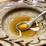 青空 - 黒鮑の旨味が染み出した出汁も全部頂きます