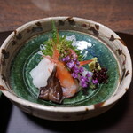 閑祥庵 禅紫 - お造り(鯛･甘エビ･とり貝･本鮪･紋甲いか)
