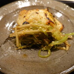 富小路 やま岸 - ふぐのみそ幽庵焼き、葉ゴボウのきんぴら