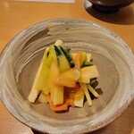 Washoku Hourai - うどのてっぱい、うど、赤貝の酢味噌和え