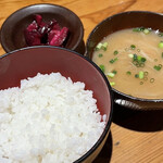 Rice set (comes with miso soup and pickles)