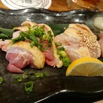 日本酒バル米酒 - 鹿児島県産地鶏刺身　三種盛り