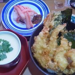 Muten Kurazushi - ランチ天丼+茶碗蒸し