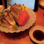蒸気屋 - 刺身3点盛り