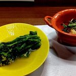 和かな - 菜花のお浸し・サバの干物と海苔三つ葉和え