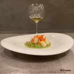 カーサ・デル・チーボ - ホワイトアスパラと蚕豆､桜海老のフリットのガルムージャ