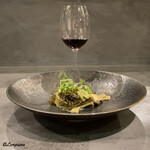 カーサ・デル・チーボ - 蝦夷鮑と生松藻のフェットゥチェとMazzei Fonterutoli Chianti Classico