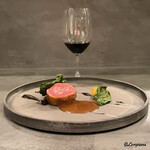 カーサ・デル・チーボ - 銀の鴨のバロティーヌ 黒ニンニクソースとMasi Costasera Amarone Classico