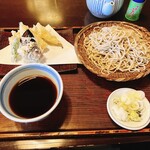 蕎麦処 多賀 - 江戸前穴子天せいろ（二枚盛り、2,350円）