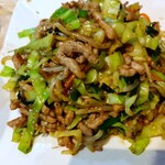 Ehousai - 本日のオススメ 950円、この日は野菜炒め定食、ご飯とスープのお替わり無料になります