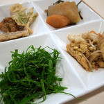 沖縄食彩 あじまあ - てんぷら、シブインブシー、ニガナ、麩イリチー＠2013-01