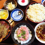 Umiyamatei Icchou - ミニねぎとろ丼とミニうなぎ丼セット
