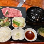 鳥取牧場村 - 因幡和牛ロースステーキ定食　２３００円