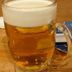 旬香 - 生ビール開始♪ このジョッキなんかいいのよー
