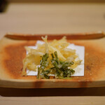 味ひろ - 白魚、芹の天ぷら