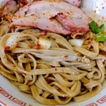 晴耕雨読 - 炭火香るまぜそば 混ぜた後