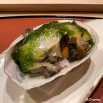 御料理 寺沢 - 鮑に青さ海苔に生海胆の飯蒸し