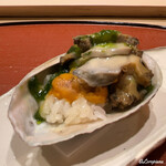 御料理 寺沢 - 鮑の下には青さ海苔