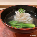 御料理 寺沢 - 鮎魚女と漉油､針独活の椀物