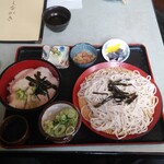 そば正 - とろろ飯定食ご飯大盛り（ざるそば）