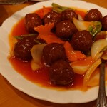 双龍居 - 肉団子の甘酢炒め
