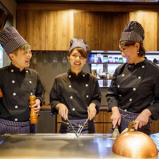 Hospitality provided by a female chef