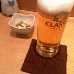 すしの菱田 - 生ビール