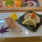 須崎屋台かじしか - キジハタとホタテの握り♡