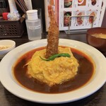 洋食亭 おおはし - オムライスと海老フライデミチリソース(C定食)950円