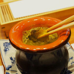 天婦羅 みやしろ - 蝦夷鮑の肝ソースしゃぶしゃぶ