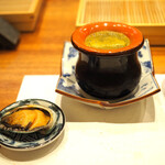 天婦羅 みやしろ - 蝦夷鮑の肝ソースしゃぶしゃぶ