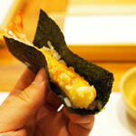 天婦羅 みやしろ - 海老天の海苔巻き