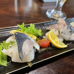 日本酒Dining 根岸 川木屋 - イワシとカブとレンコンのカルパッチョ